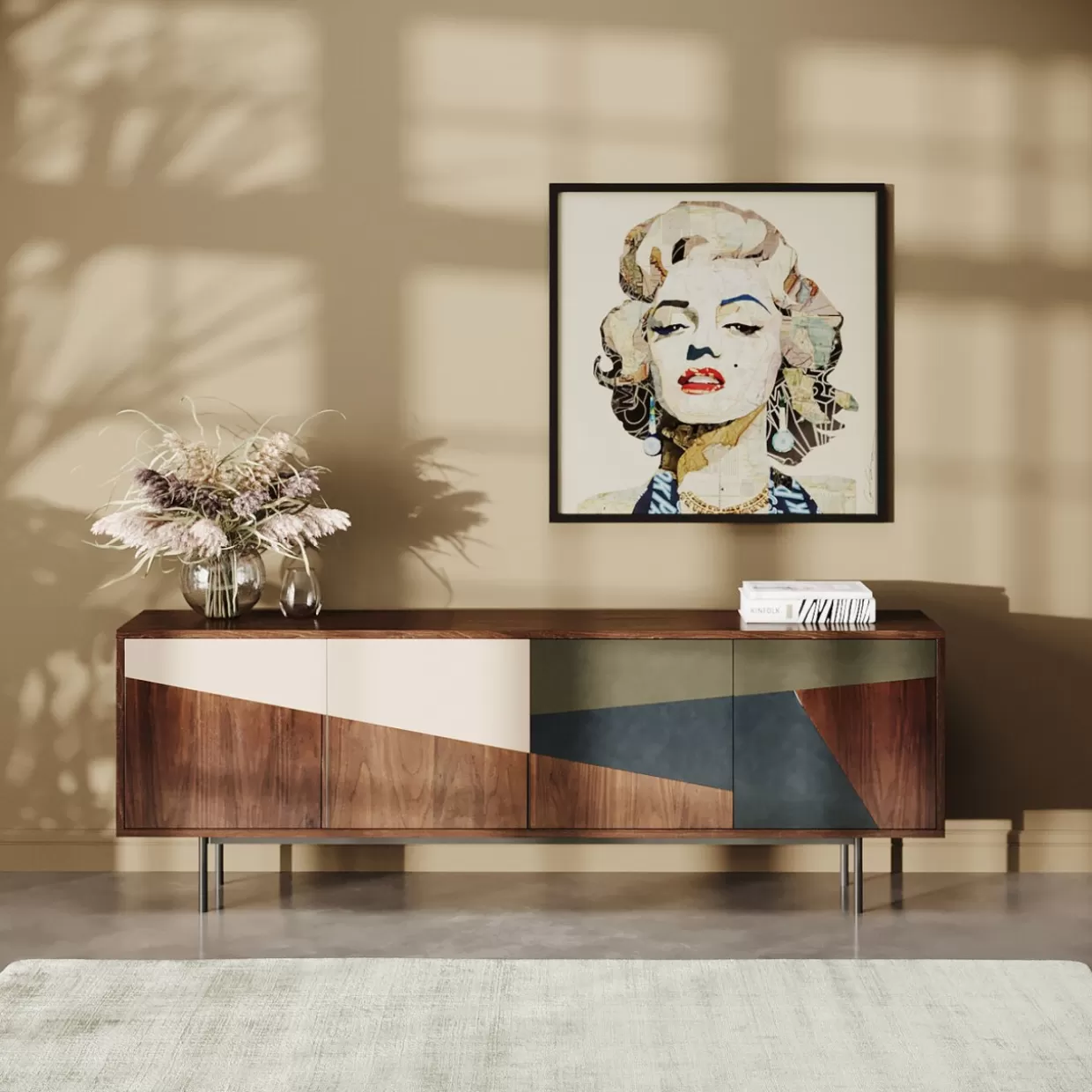 Credenza e Comò Moderni KARE Design - Modello Lamello in Colori Vivaci, 200 x 70 cm per Soggiorno Accogliente