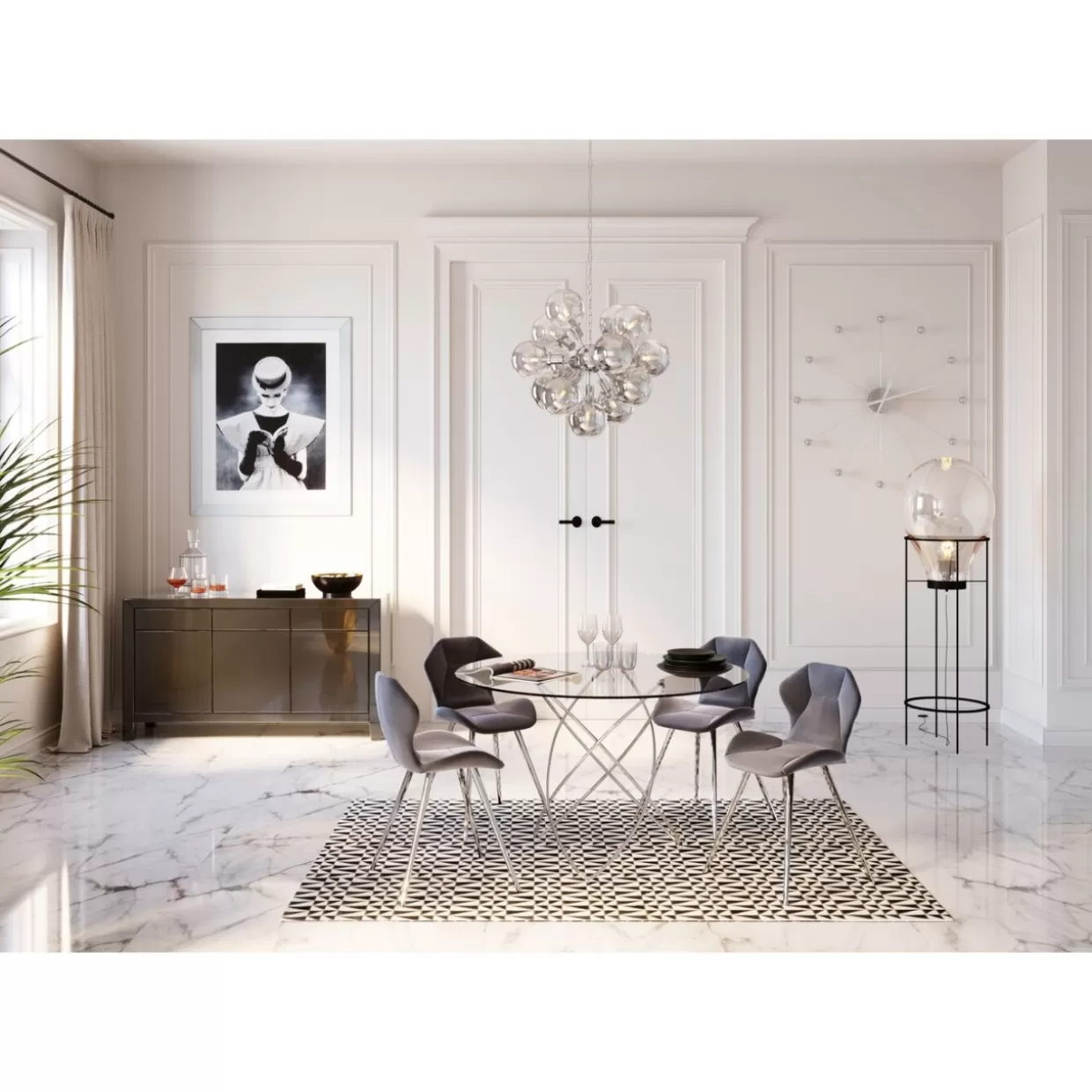 Comò e Credenze di Design KARE | Modello Luxury Push in Grigio Elegante con Apertura a Pressione