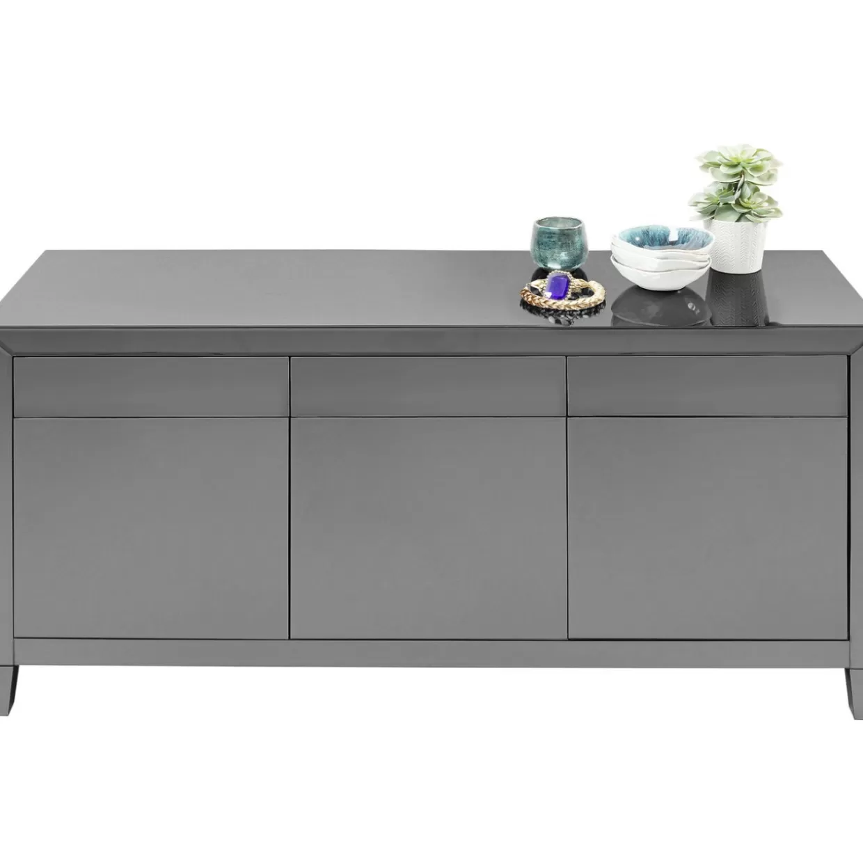 Comò e Credenze di Design KARE | Modello Luxury Push in Grigio Elegante con Apertura a Pressione