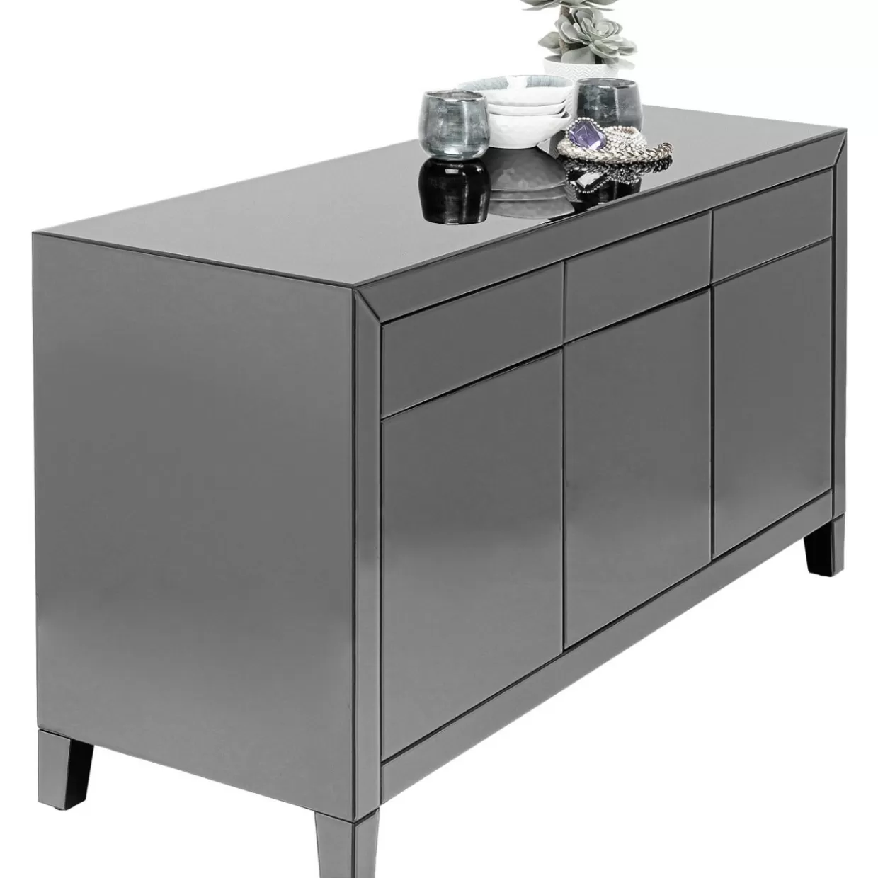 Comò e Credenze di Design KARE | Modello Luxury Push in Grigio Elegante con Apertura a Pressione