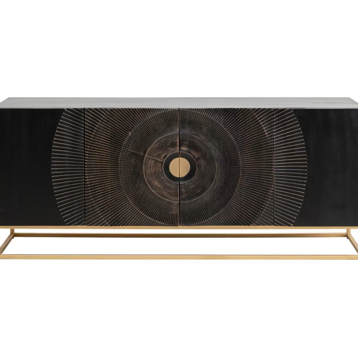 Credenza moderna KARE Design in legno effetto quercia scura - Mobile contenitore 177x75 cm per soggiorno elegante