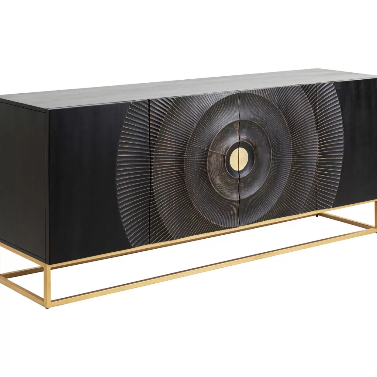 Credenza moderna KARE Design in legno effetto quercia scura - Mobile contenitore 177x75 cm per soggiorno elegante