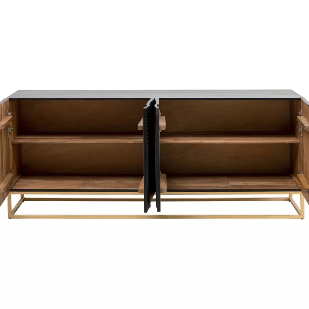 Credenza moderna KARE Design in legno effetto quercia scura - Mobile contenitore 177x75 cm per soggiorno elegante
