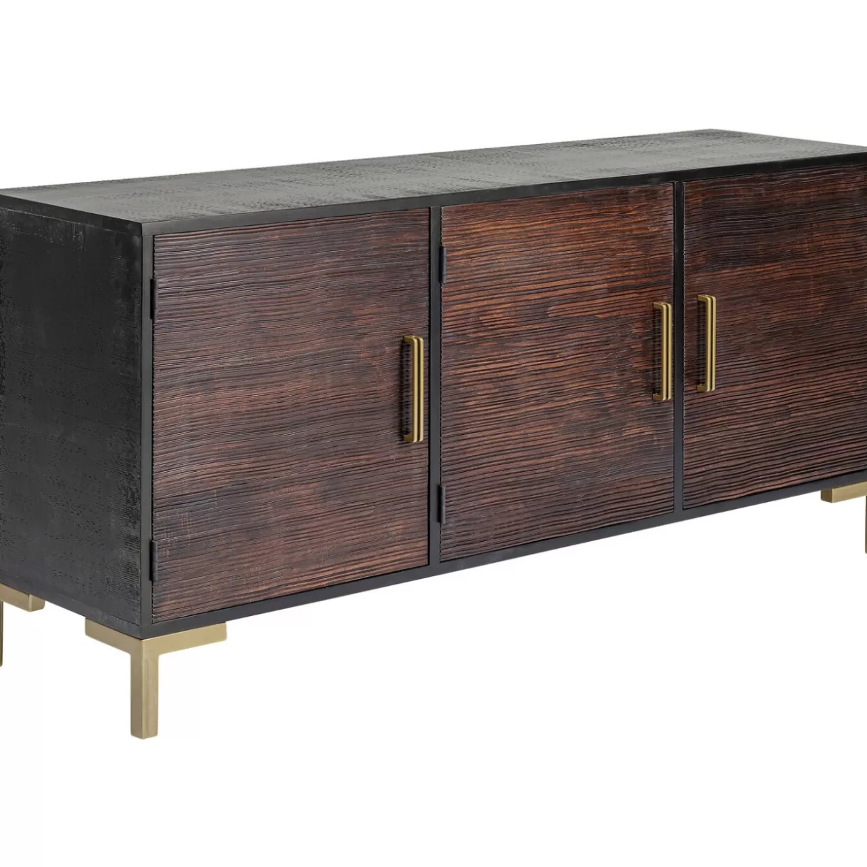 Credenza Moderna Olbia in Tonalità Scura KARE Design - Mobile Soggiorno 160x77 cm con Finiture Eleganti e Struttura Durevole