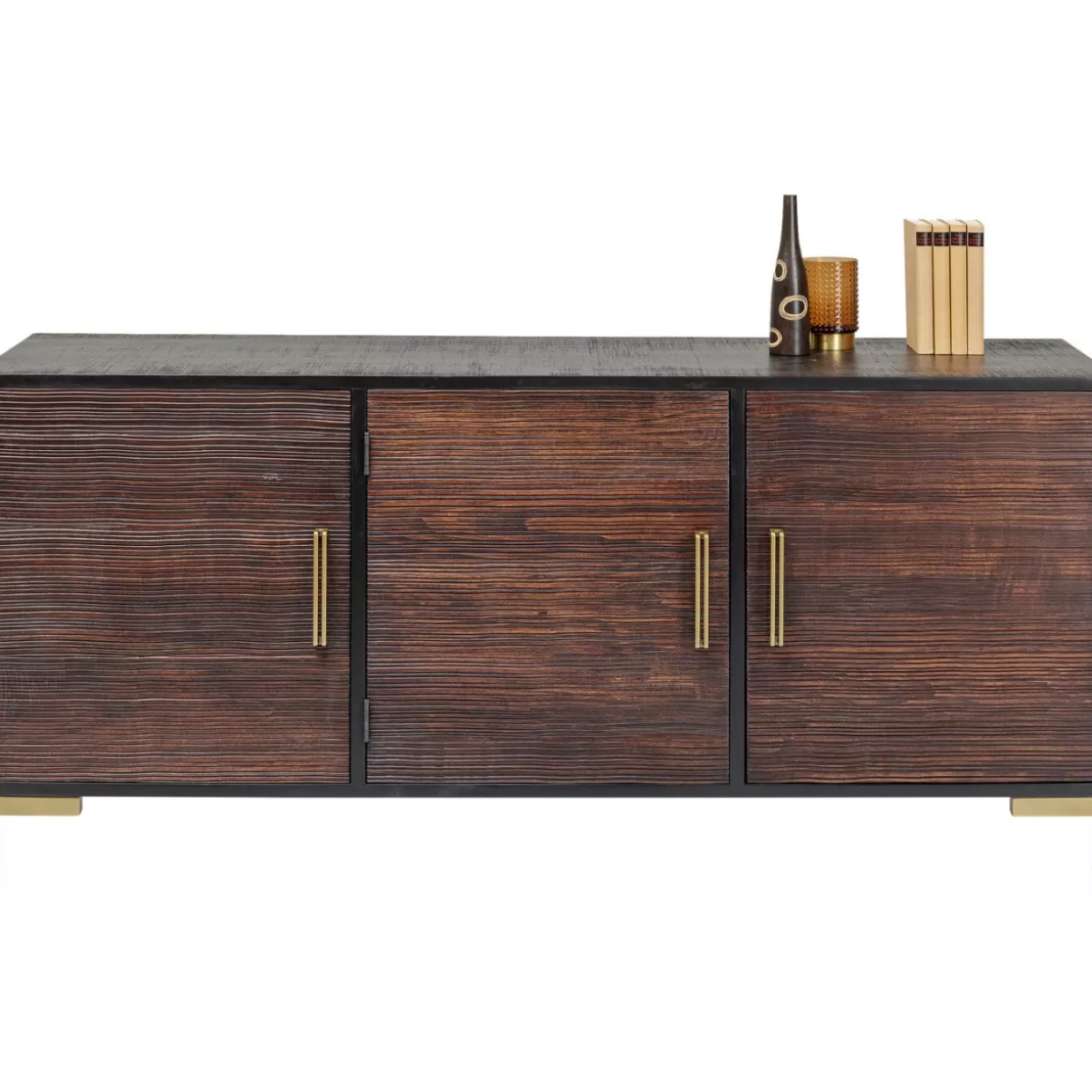 Credenza Moderna Olbia in Tonalità Scura KARE Design - Mobile Soggiorno 160x77 cm con Finiture Eleganti e Struttura Durevole