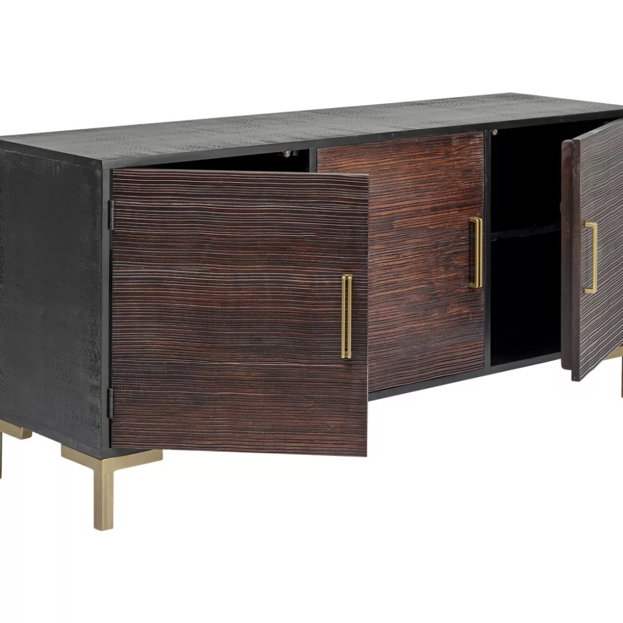 Credenza Moderna Olbia in Tonalità Scura KARE Design - Mobile Soggiorno 160x77 cm con Finiture Eleganti e Struttura Durevole