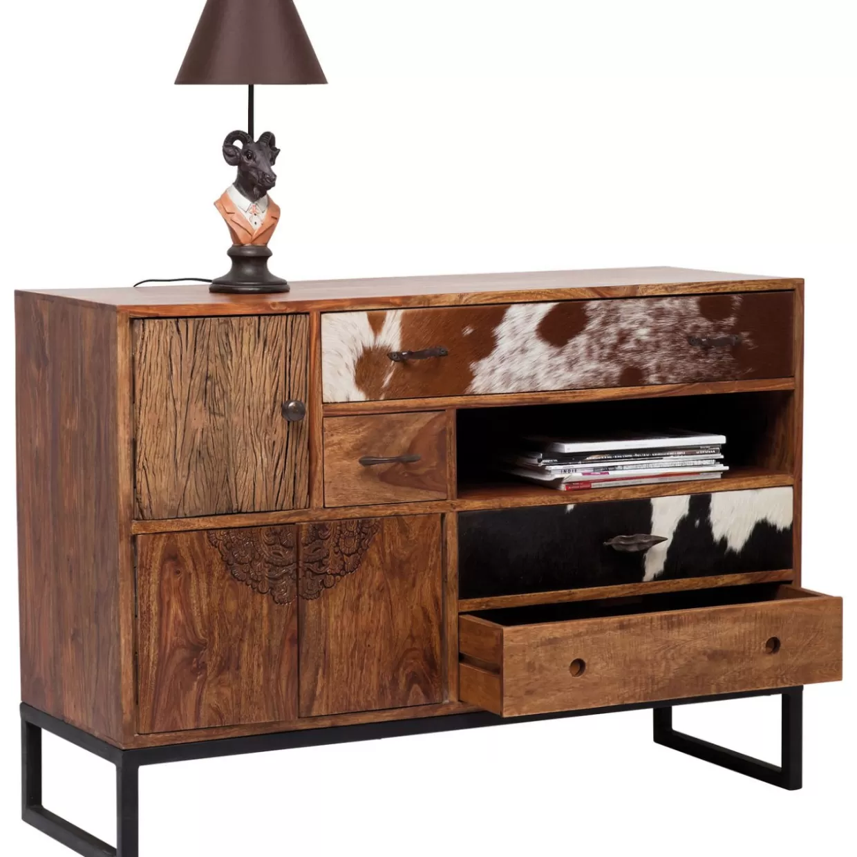 Design KARE: Comò Moderni e Credenze Eleganti per il Soggiorno | Credenza Stilistica con Motivo Rodeo, Mobile Sala da Pranzo