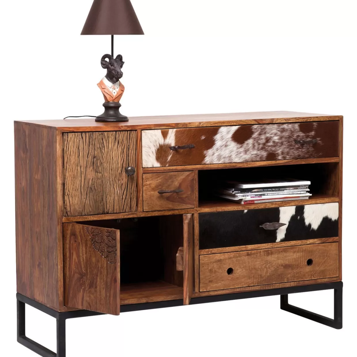 Design KARE: Comò Moderni e Credenze Eleganti per il Soggiorno | Credenza Stilistica con Motivo Rodeo, Mobile Sala da Pranzo