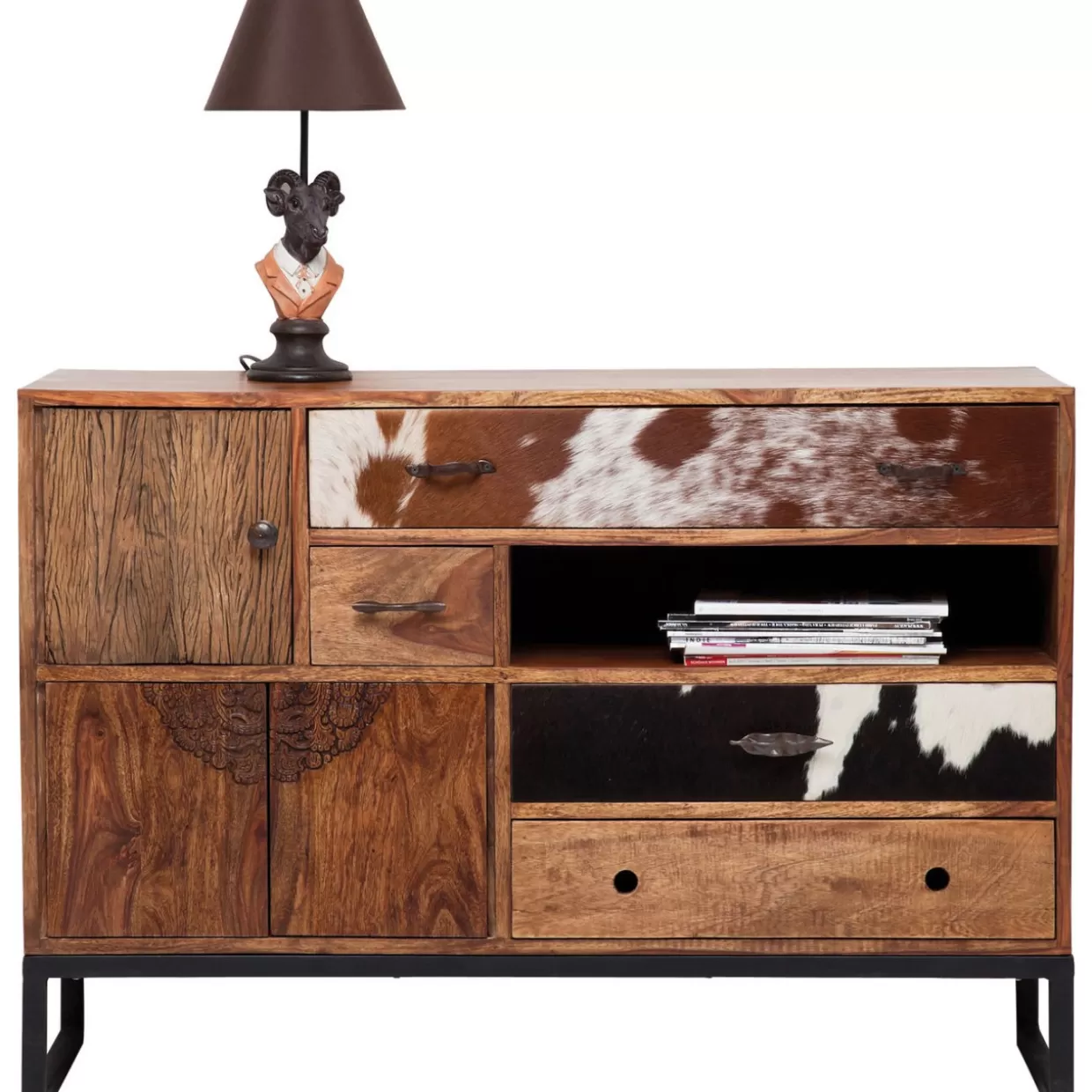 Design KARE: Comò Moderni e Credenze Eleganti per il Soggiorno | Credenza Stilistica con Motivo Rodeo, Mobile Sala da Pranzo