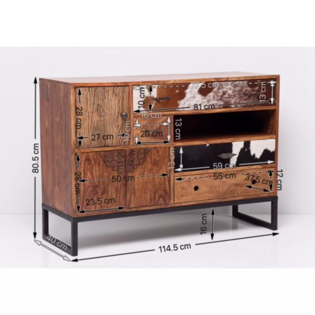 Design KARE: Comò Moderni e Credenze Eleganti per il Soggiorno | Credenza Stilistica con Motivo Rodeo, Mobile Sala da Pranzo