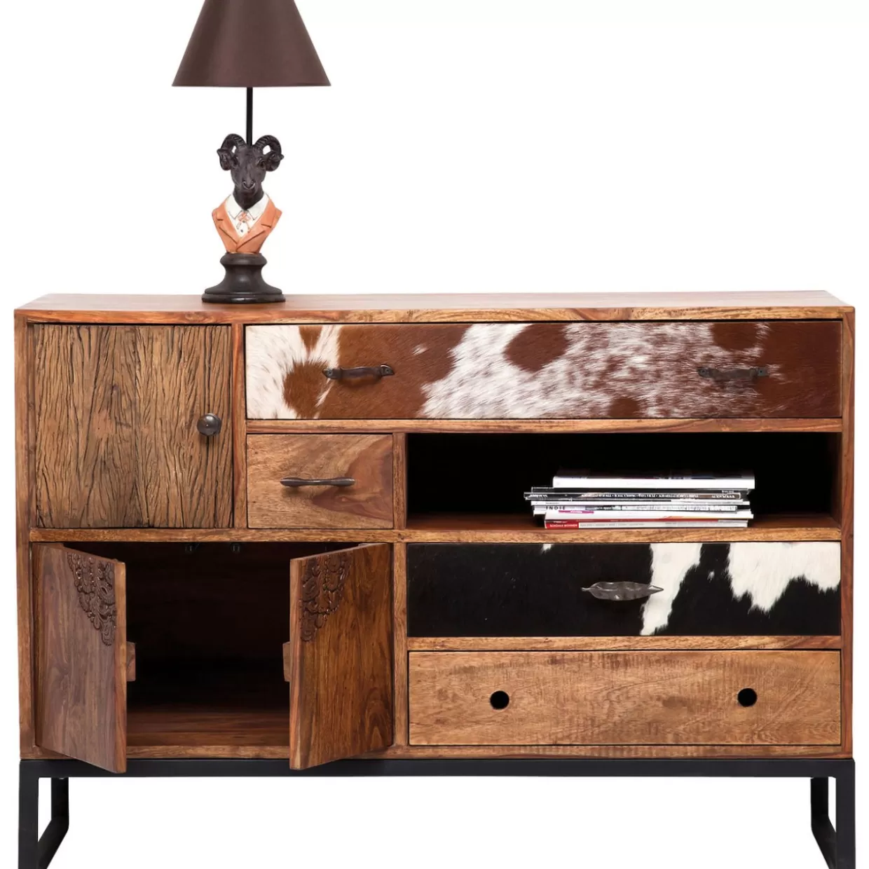 Design KARE: Comò Moderni e Credenze Eleganti per il Soggiorno | Credenza Stilistica con Motivo Rodeo, Mobile Sala da Pranzo