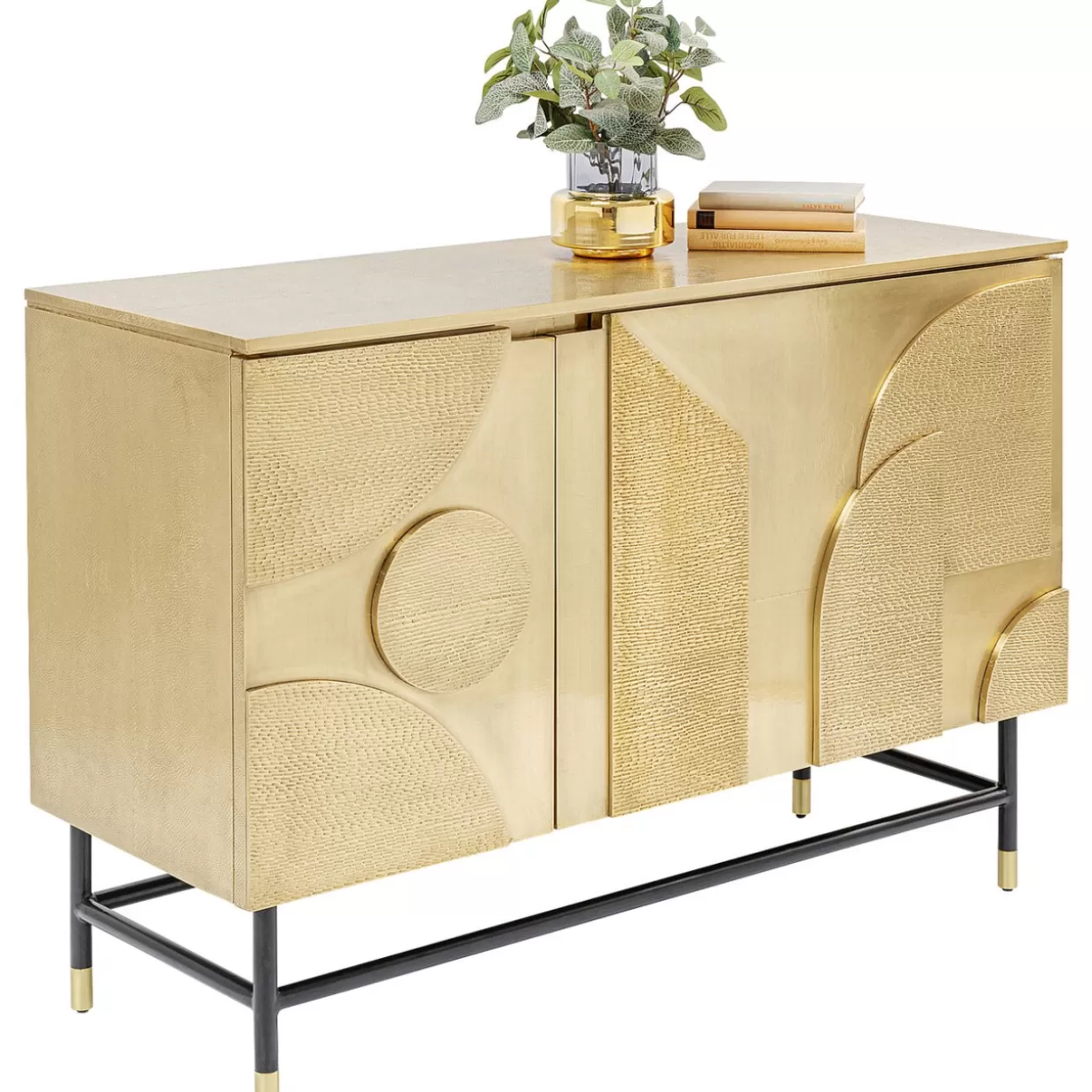 Credenza Solaris KARE Design - Comò moderno con ante lisce, dimensioni 123x87 cm per soggiorno elegante