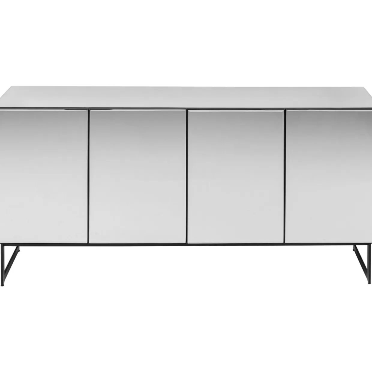 Credenza Moderna Soran Nero KARE Design - Comò Elegante con 2 Ante, Design Minimalista per Soggiorno o Ingresso (160x45 cm)