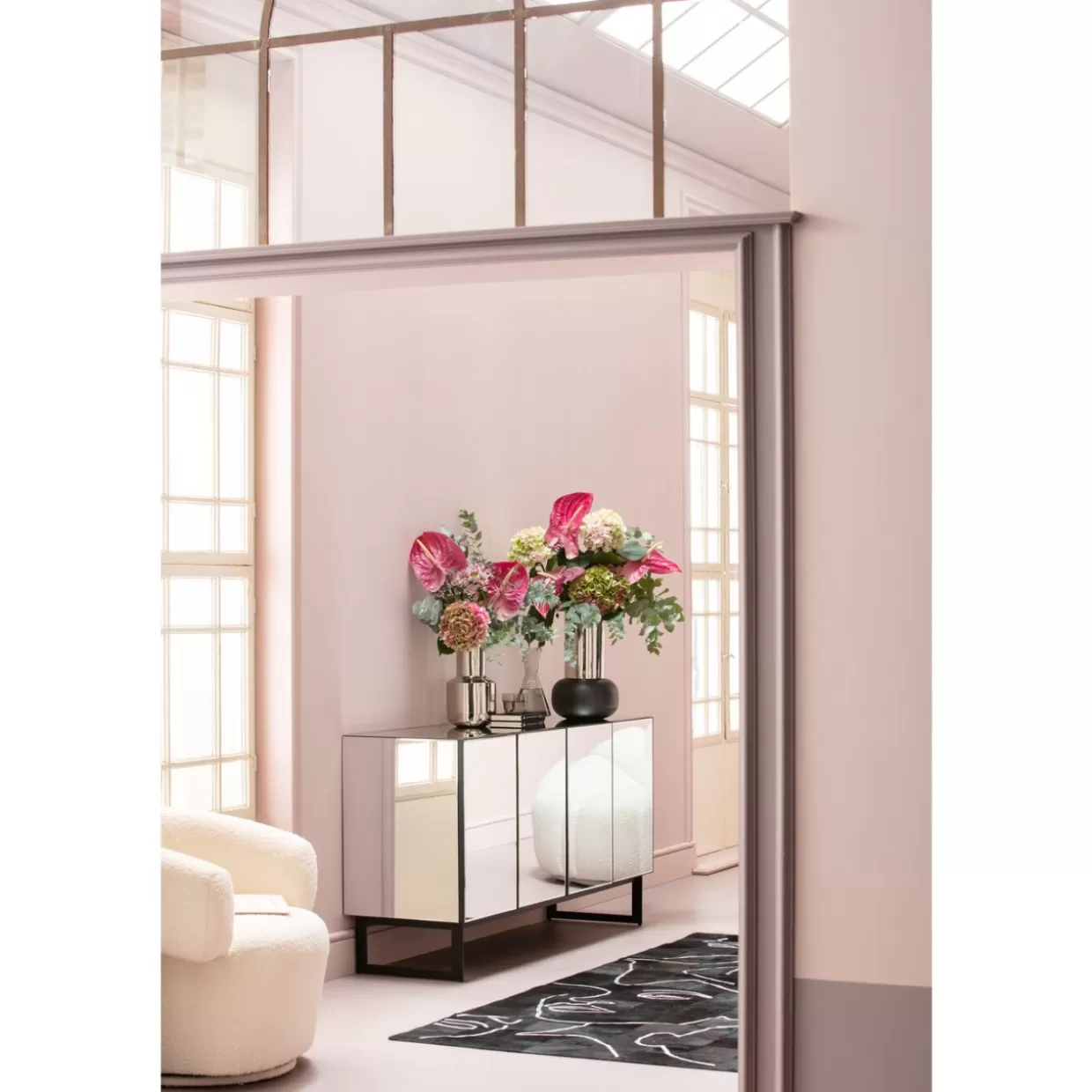 Credenza Moderna Soran Nero KARE Design - Comò Elegante con 2 Ante, Design Minimalista per Soggiorno o Ingresso (160x45 cm)