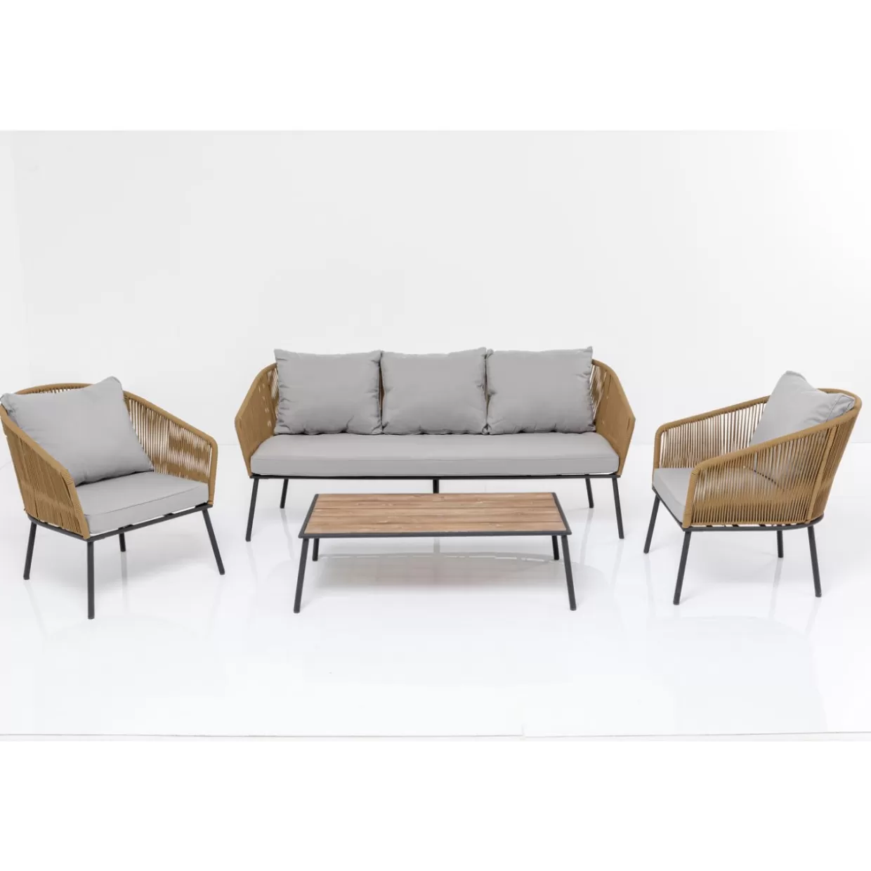 Set Giardino Elba - 4 Elementi | Arredo Esterno KARE Design con Cuscini Resistente alle Intemperie