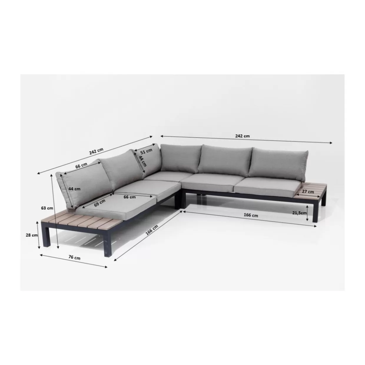 KARE Design - Set da Esterno Elegante Holiday Bianco, 4 Pezzi per Relax all'Aperto