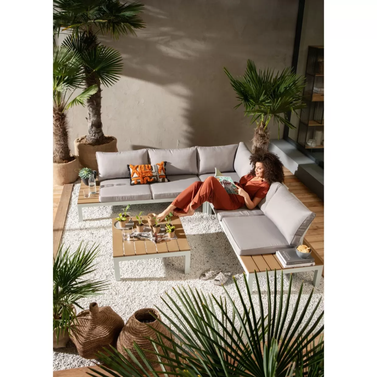 KARE Design - Set da Esterno Elegante Holiday Bianco, 4 Pezzi per Relax all'Aperto