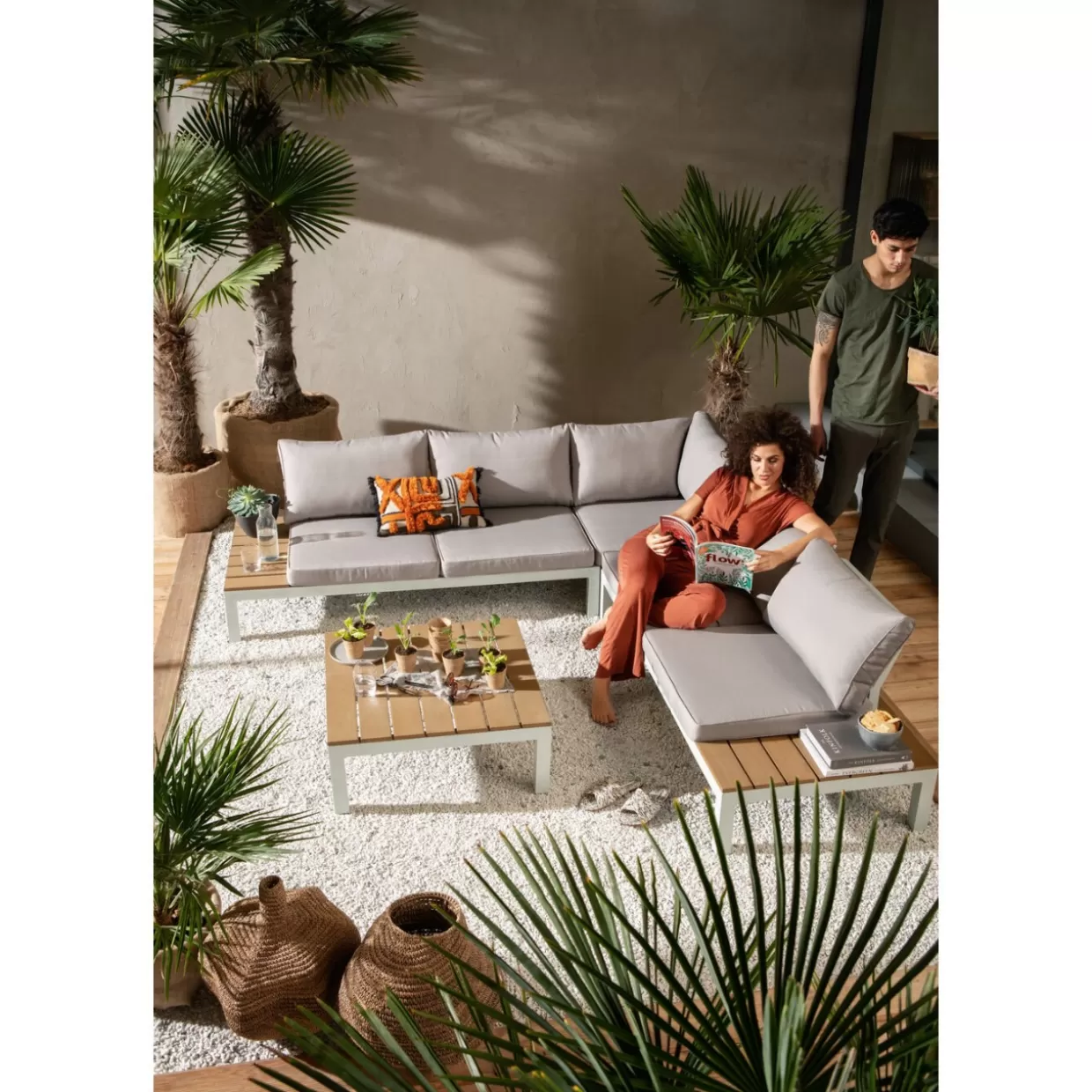 KARE Design - Set da Esterno Elegante Holiday Bianco, 4 Pezzi per Relax all'Aperto