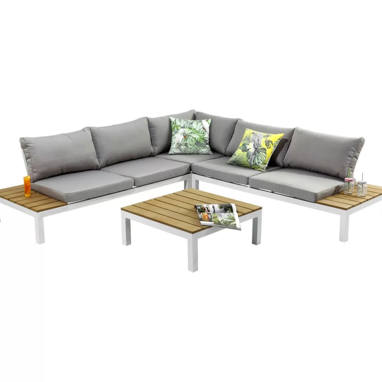 KARE Design - Set da Esterno Elegante Holiday Bianco, 4 Pezzi per Relax all'Aperto