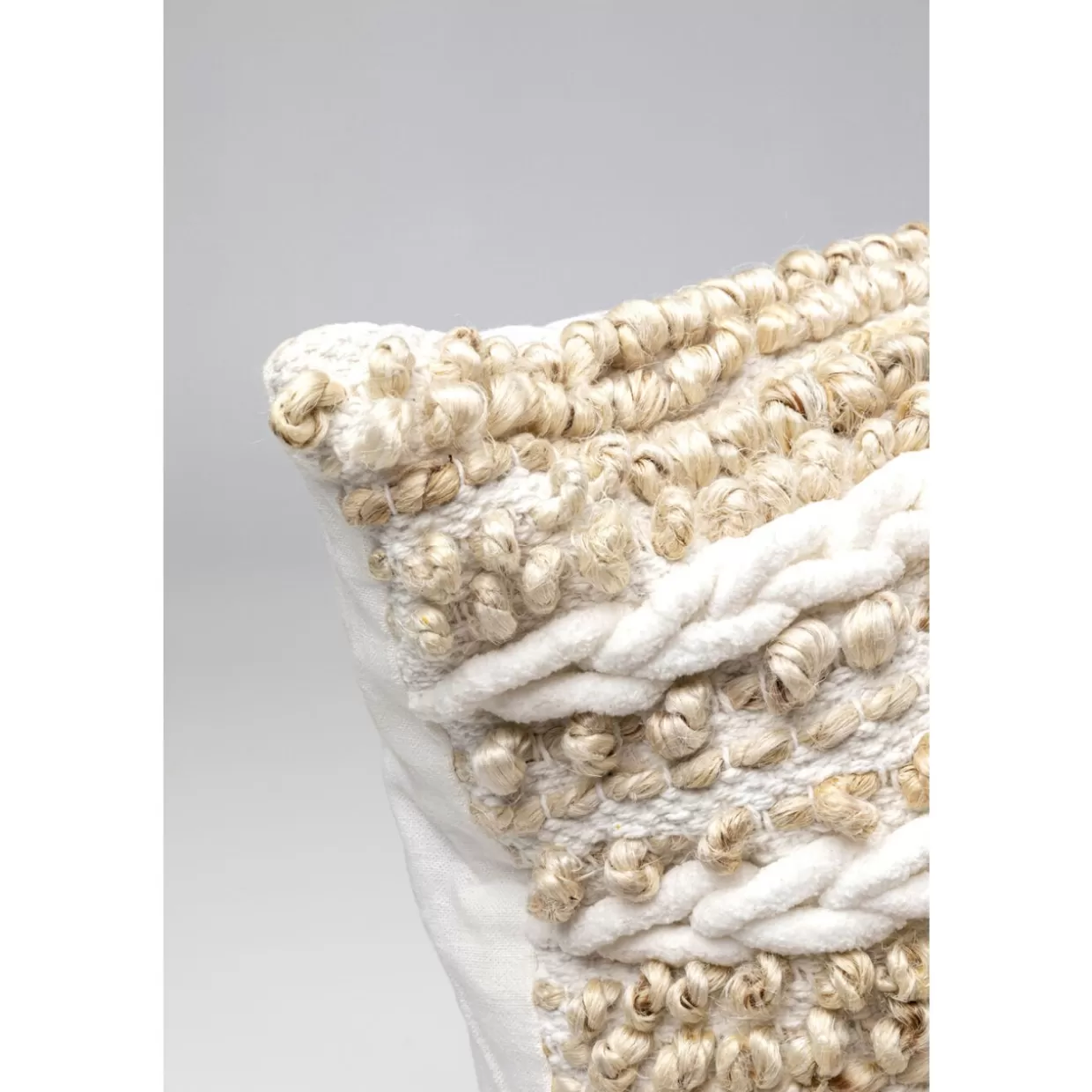 Cuscino Design KARE - Rivestimento Maglia Circolare Beige Sabbia, 60x60 cm per Interni e Esterni