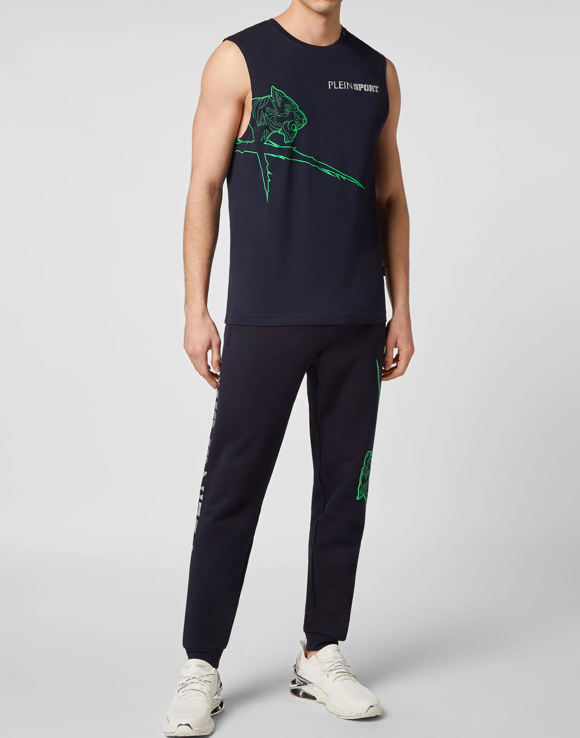 Canotta Sportiva Uomo Plein Sport - Design Aerodinamico Senza Maniche, Tessuto Tecnico Traspirante