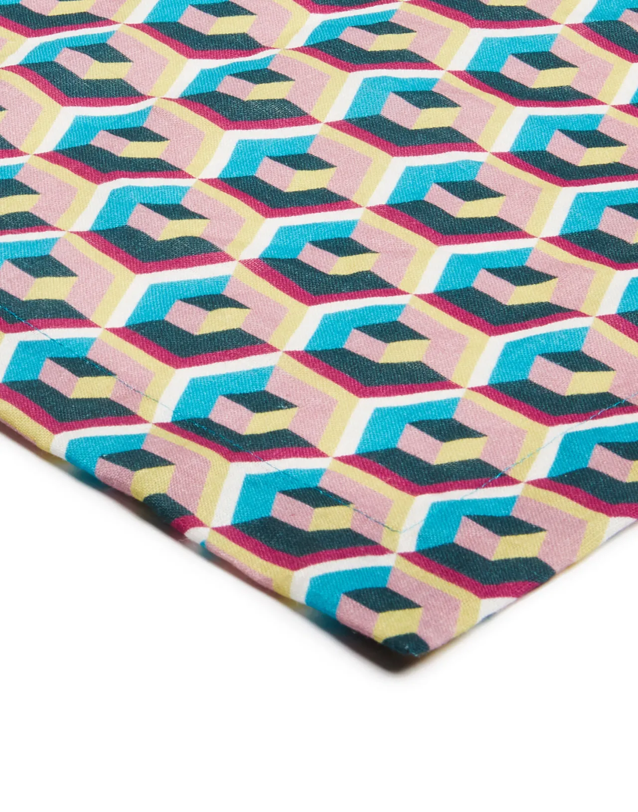 La DoubleJ Tovaglietta Elegante Cubi – Lino Artigianale con Design Moderno, Taglia Piccola