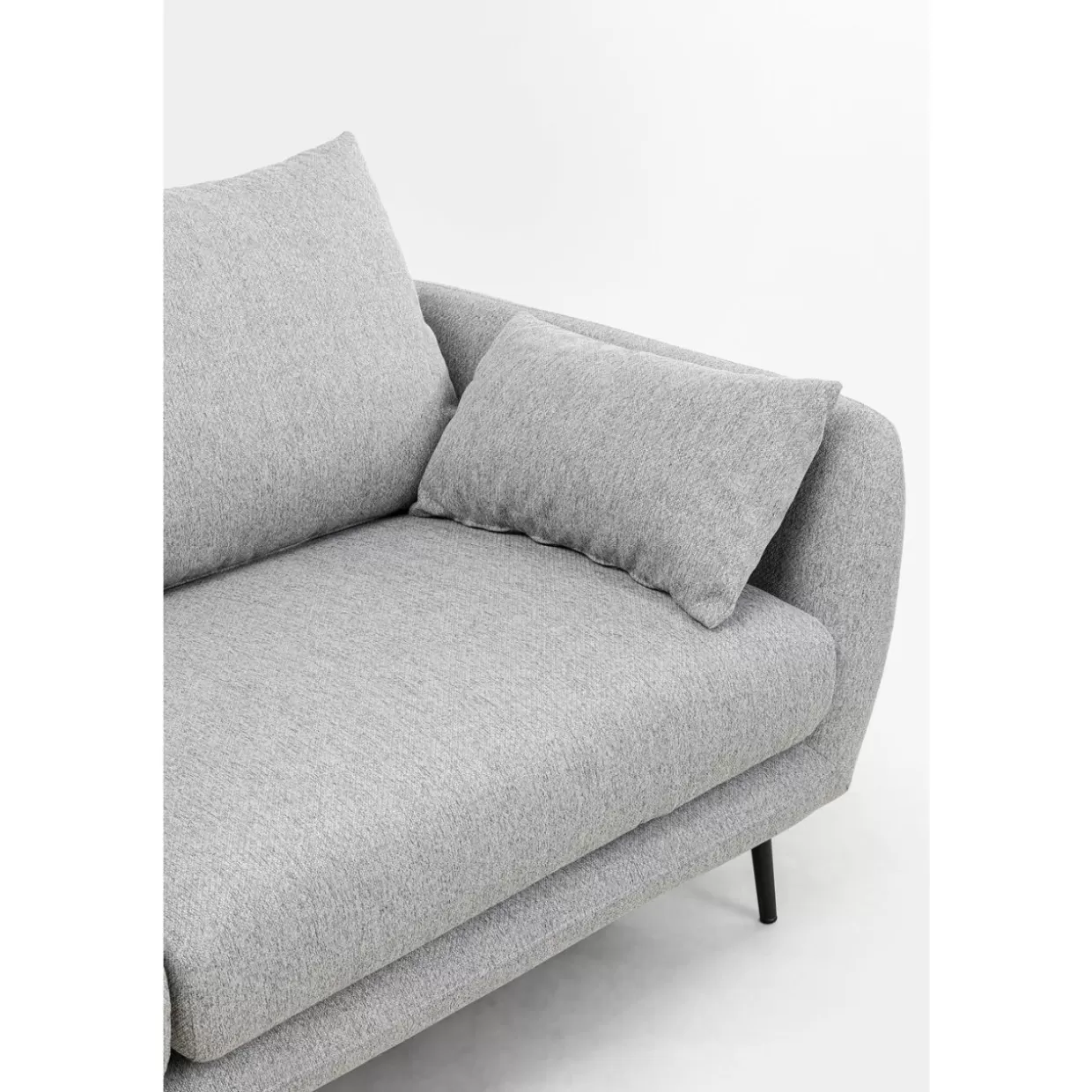 KARE Design - Elegante Divano Moderno Amalfi a 2 Posti, Grigio Antracite, Larghezza 219 cm, Rivestimento in Tessuto Resistente