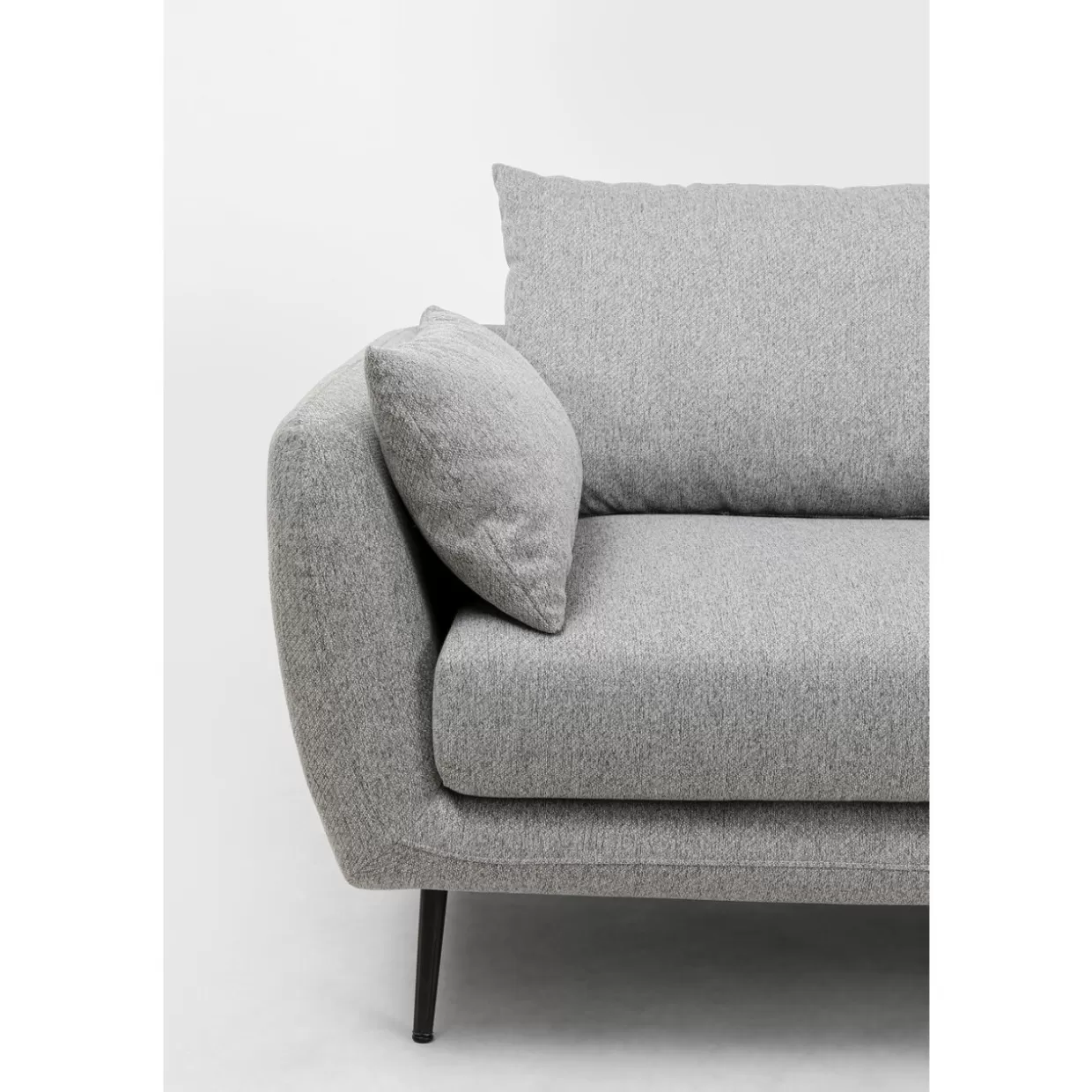 KARE Design - Elegante Divano Moderno Amalfi a 2 Posti, Grigio Antracite, Larghezza 219 cm, Rivestimento in Tessuto Resistente
