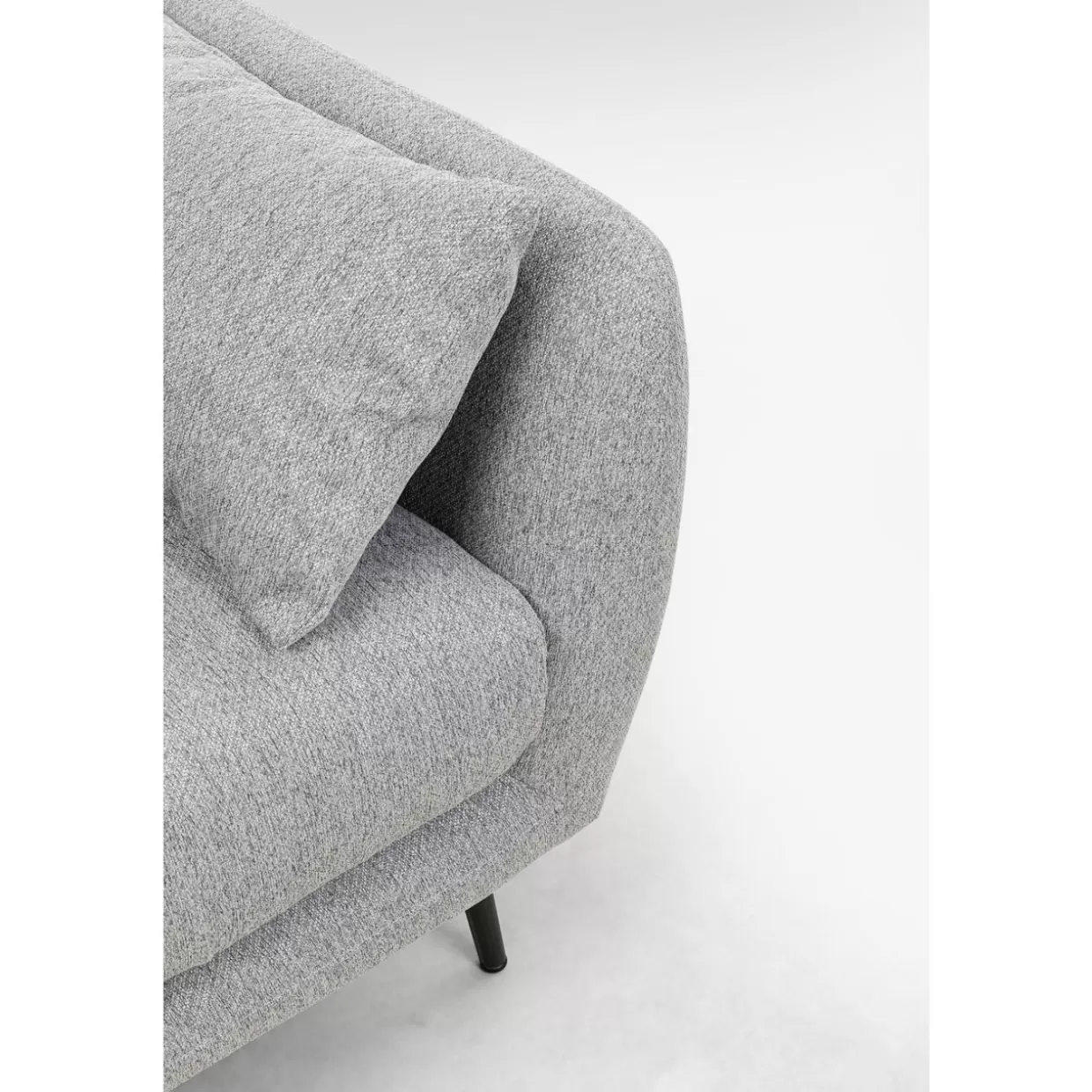 KARE Design - Elegante Divano Moderno Amalfi a 2 Posti, Grigio Antracite, Larghezza 219 cm, Rivestimento in Tessuto Resistente