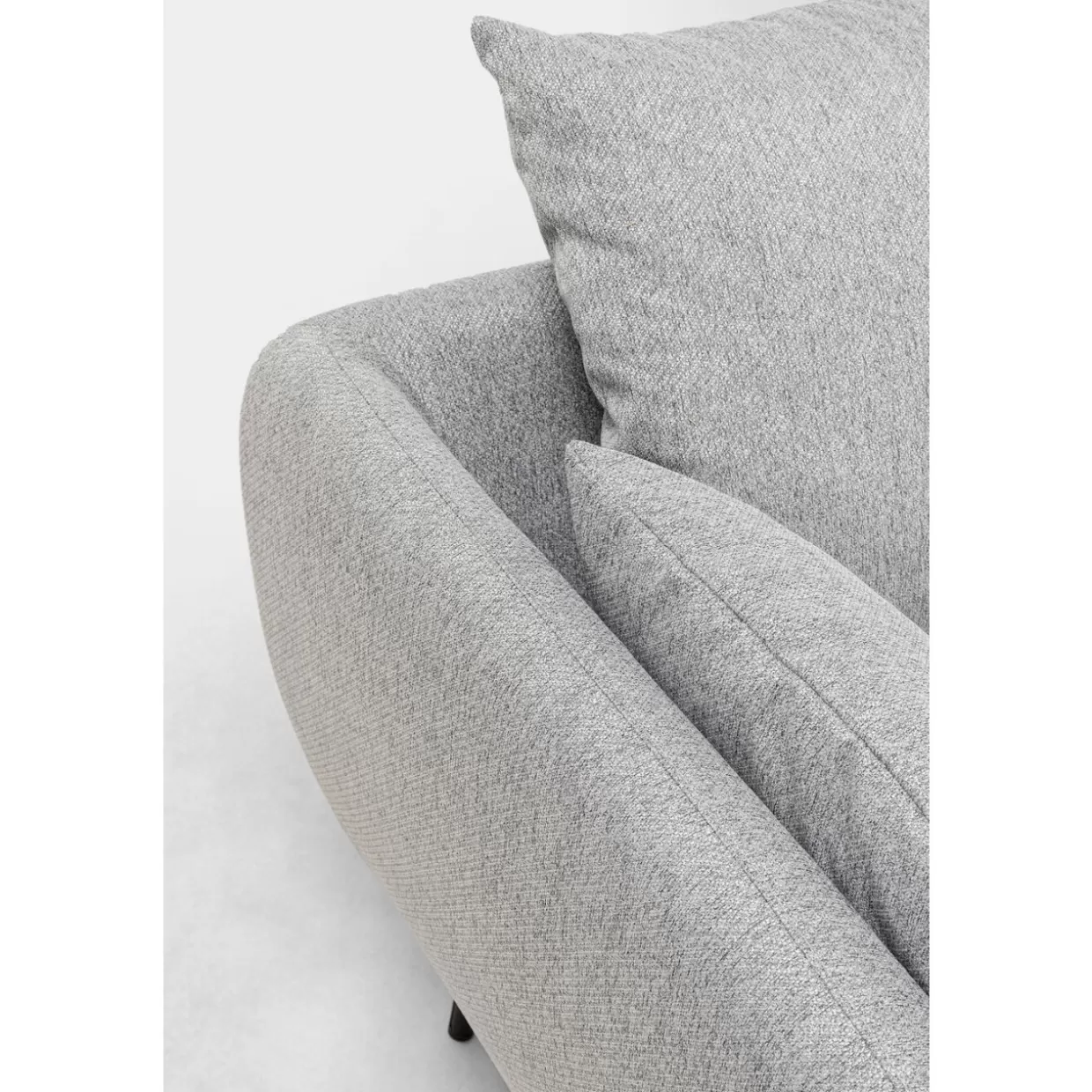 KARE Design - Elegante Divano Moderno Amalfi a 2 Posti, Grigio Antracite, Larghezza 219 cm, Rivestimento in Tessuto Resistente