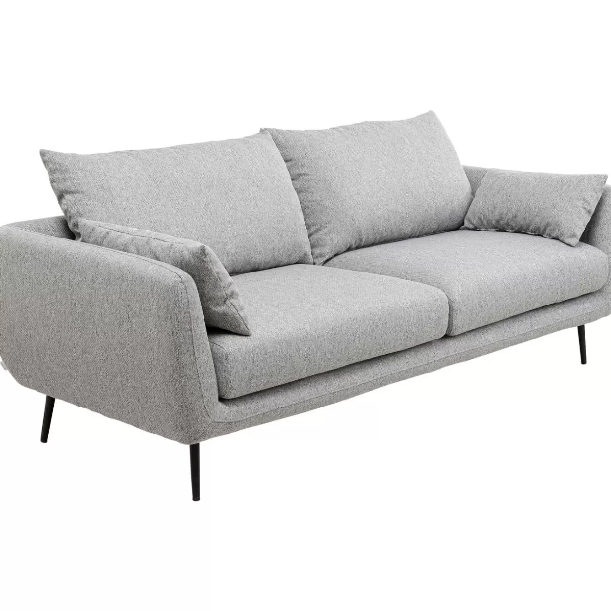 KARE Design - Elegante Divano Moderno Amalfi a 2 Posti, Grigio Antracite, Larghezza 219 cm, Rivestimento in Tessuto Resistente