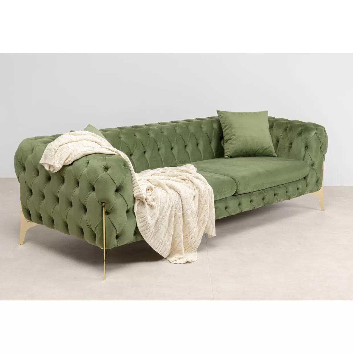 Divano Bellissima 3 Posti in Tonalità Smeraldo - KARE Design Sofà Moderno 240 cm per Soggiorno Elegante