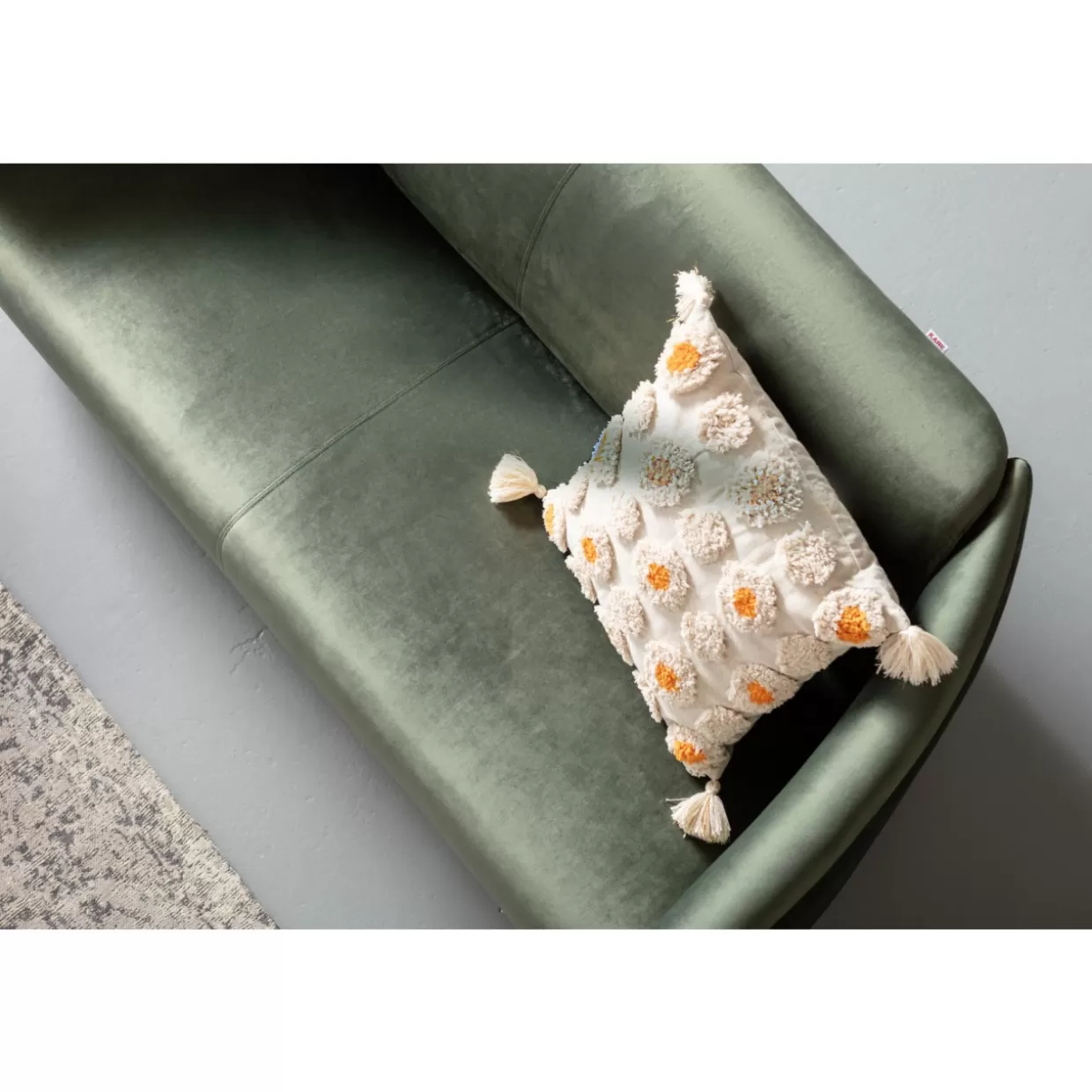 Divano Lounge Cigar Elegante, 3 Posti in Tessuto Verde – Design Esclusivo KARE