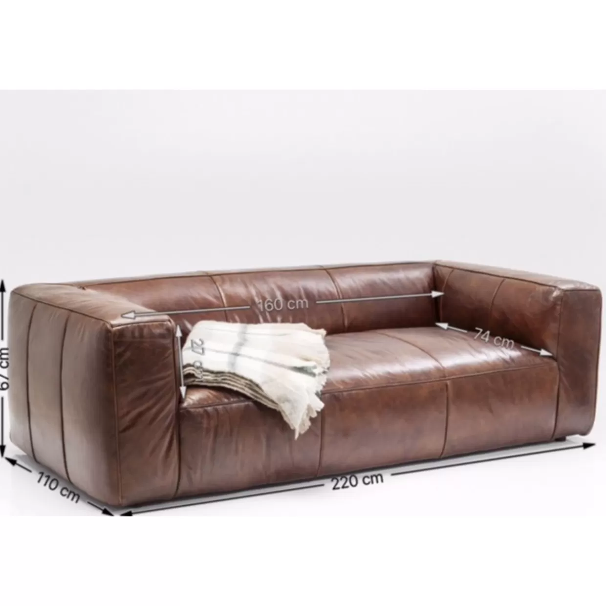 Divano Moderno Cubetto 3 Posti | Design KARE, Larghezza 220 cm - Comfort e Stile Contemporaneo