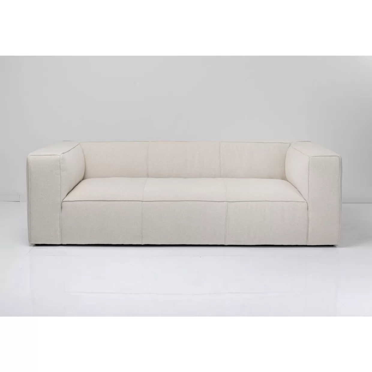 KARE Design: Divano Moderno Cubetto 3 Posti in Crema, Confortevole Sofà da Soggiorno 220 cm con Design Pulito

（：