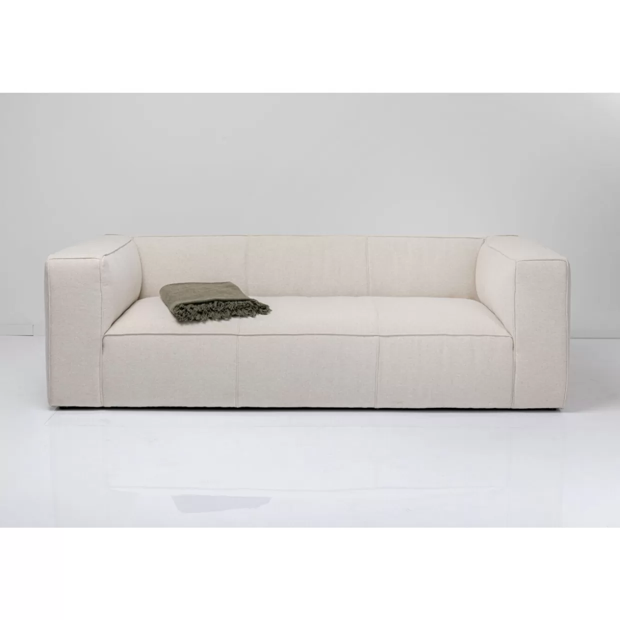 KARE Design: Divano Moderno Cubetto 3 Posti in Crema, Confortevole Sofà da Soggiorno 220 cm con Design Pulito

（：