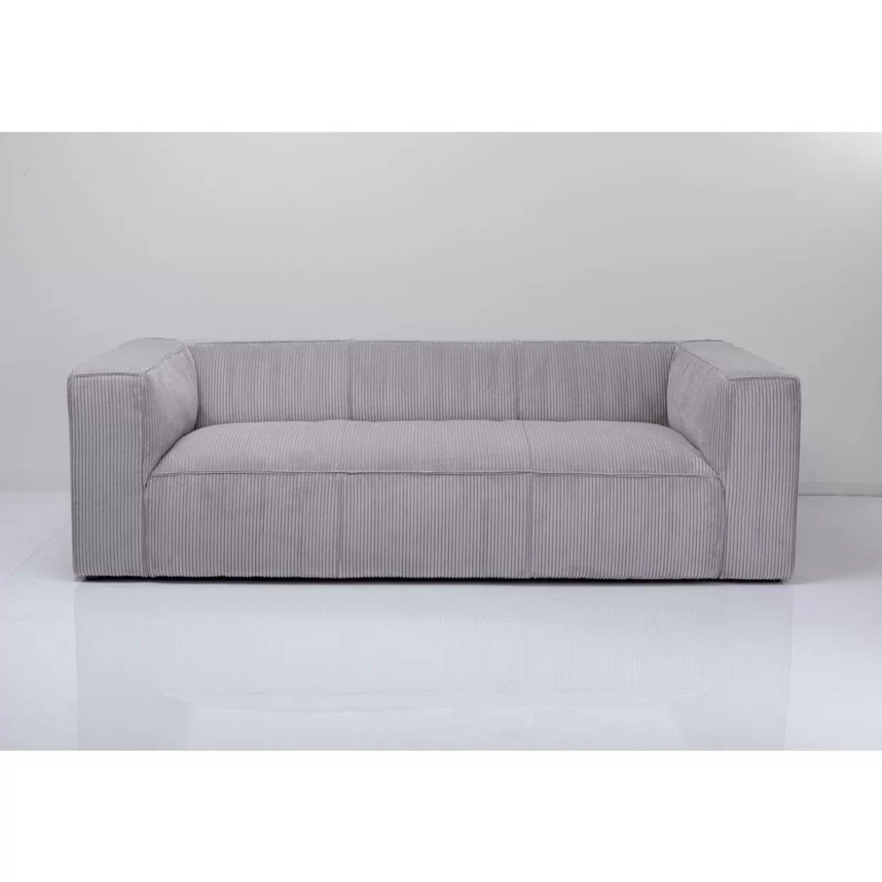 Divano moderno Cubetto a 3 posti in tessuto grigio chiaro, 220 cm - Design esclusivo KARE