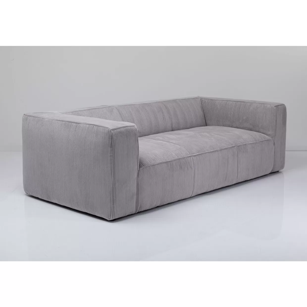 Divano moderno Cubetto a 3 posti in tessuto grigio chiaro, 220 cm - Design esclusivo KARE