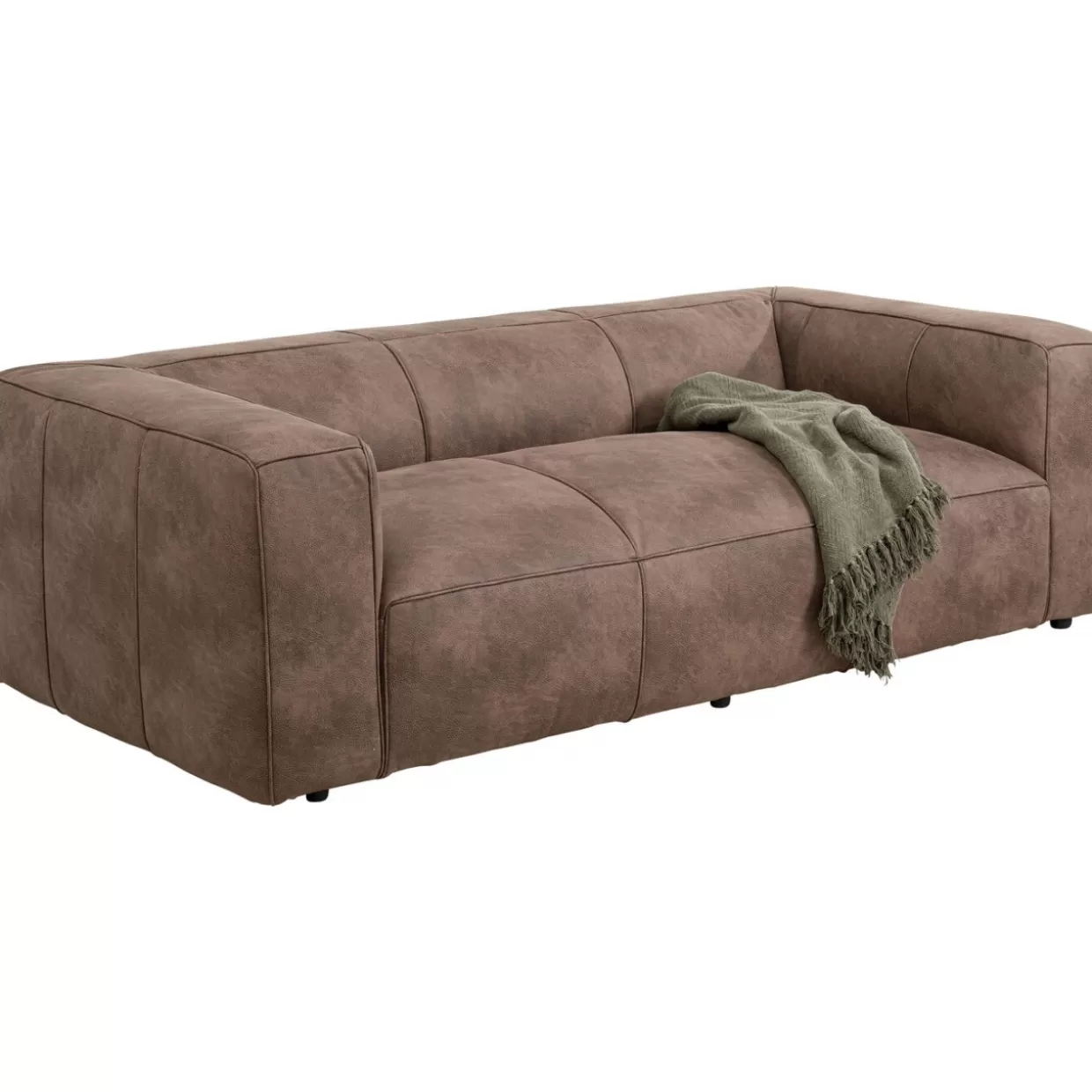 KARE Design Divano Moderno Cubetto 3 Posti – Grigio Taupe, Confortevole e Spazioso (220 cm)