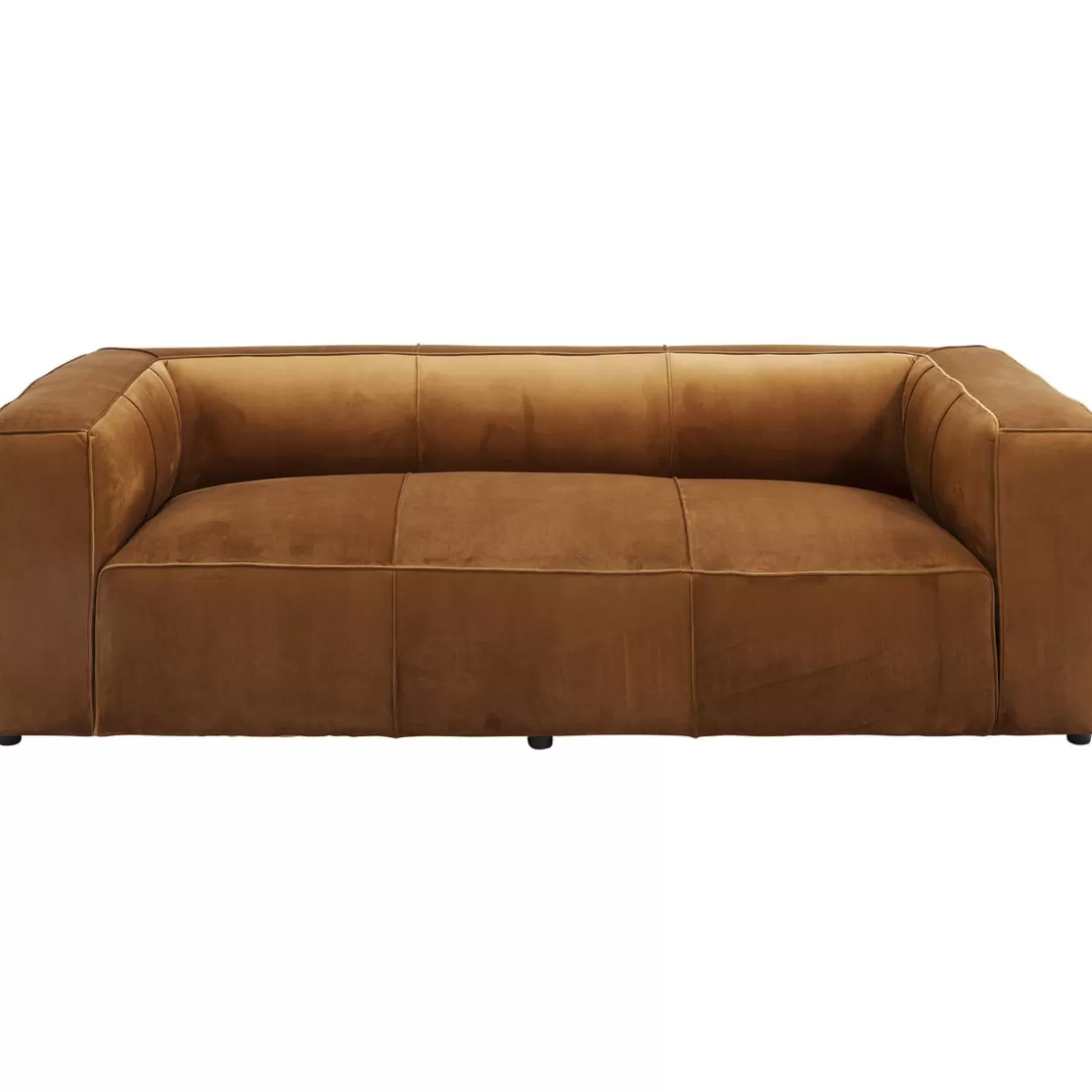 Divano Cubetto 3 Posti in Velluto Marrone - Design Esclusivo KARE | Comfort Ottimale per Soggiorni Moderni