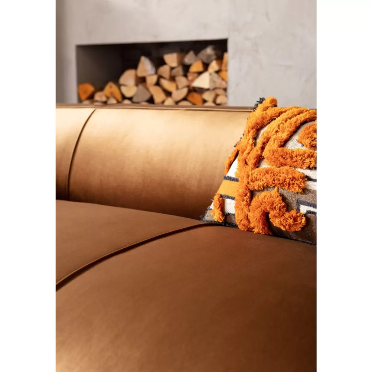 Divano Cubetto 3 Posti in Velluto Marrone - Design Esclusivo KARE | Comfort Ottimale per Soggiorni Moderni