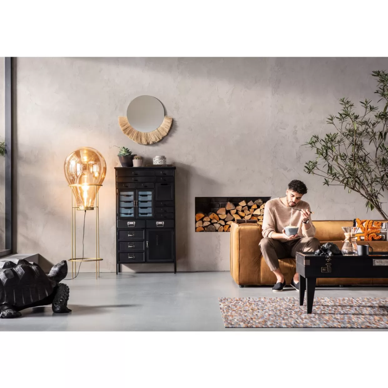 Divano Cubetto 3 Posti in Velluto Marrone - Design Esclusivo KARE | Comfort Ottimale per Soggiorni Moderni