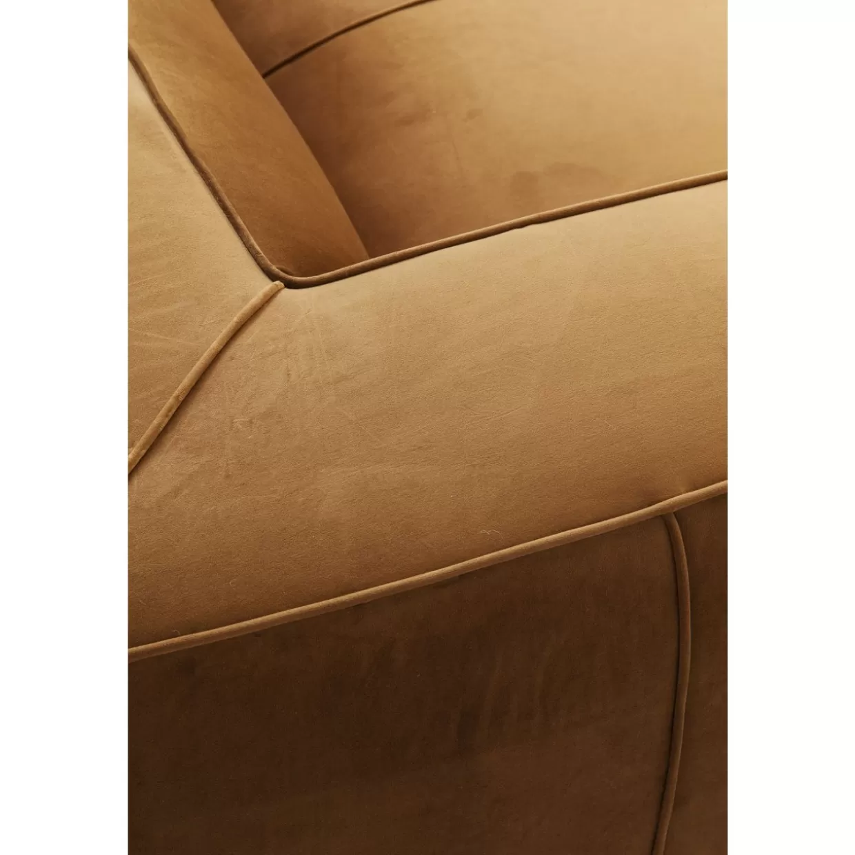 Divano Cubetto 3 Posti in Velluto Marrone - Design Esclusivo KARE | Comfort Ottimale per Soggiorni Moderni