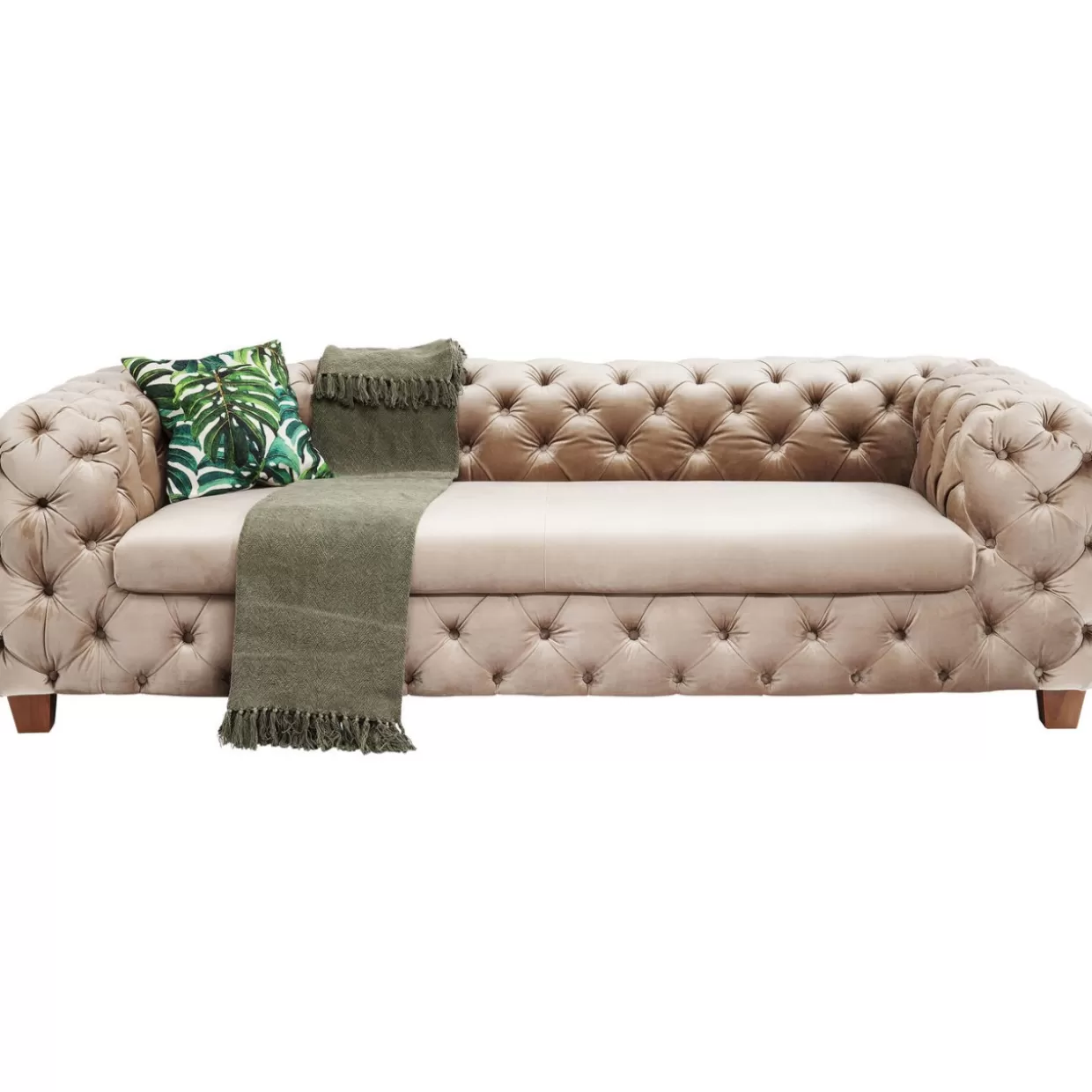KARE Design Divano Desiderio 3 Posti in Velluto Avorio - Elegante e Confortevole