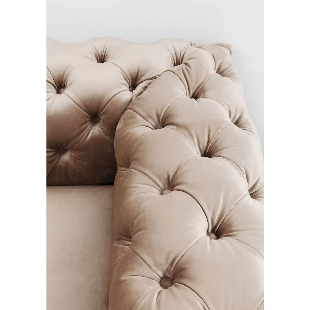 KARE Design Divano Desiderio 3 Posti in Velluto Avorio - Elegante e Confortevole