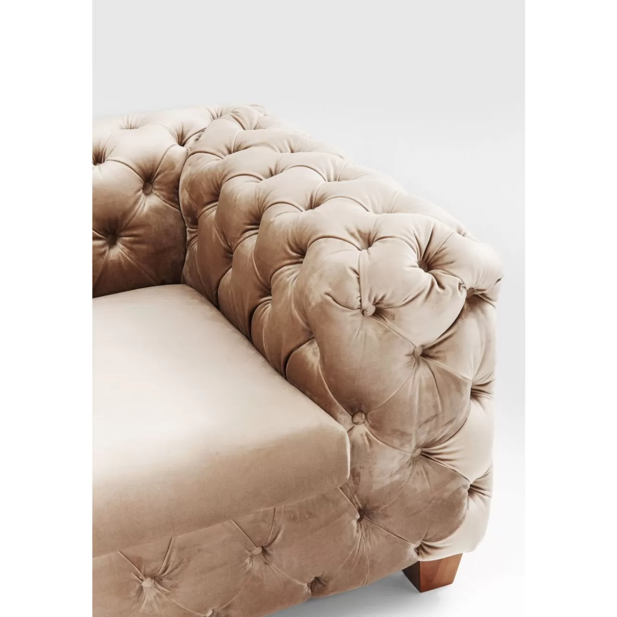 KARE Design Divano Desiderio 3 Posti in Velluto Avorio - Elegante e Confortevole