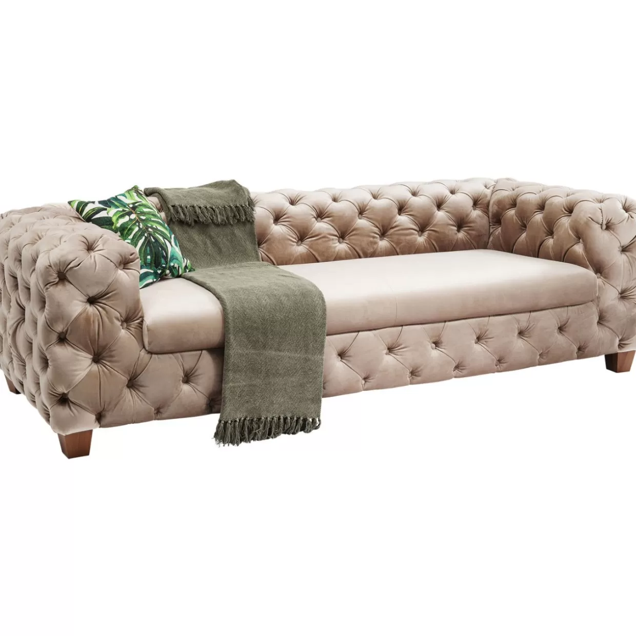 KARE Design Divano Desiderio 3 Posti in Velluto Avorio - Elegante e Confortevole