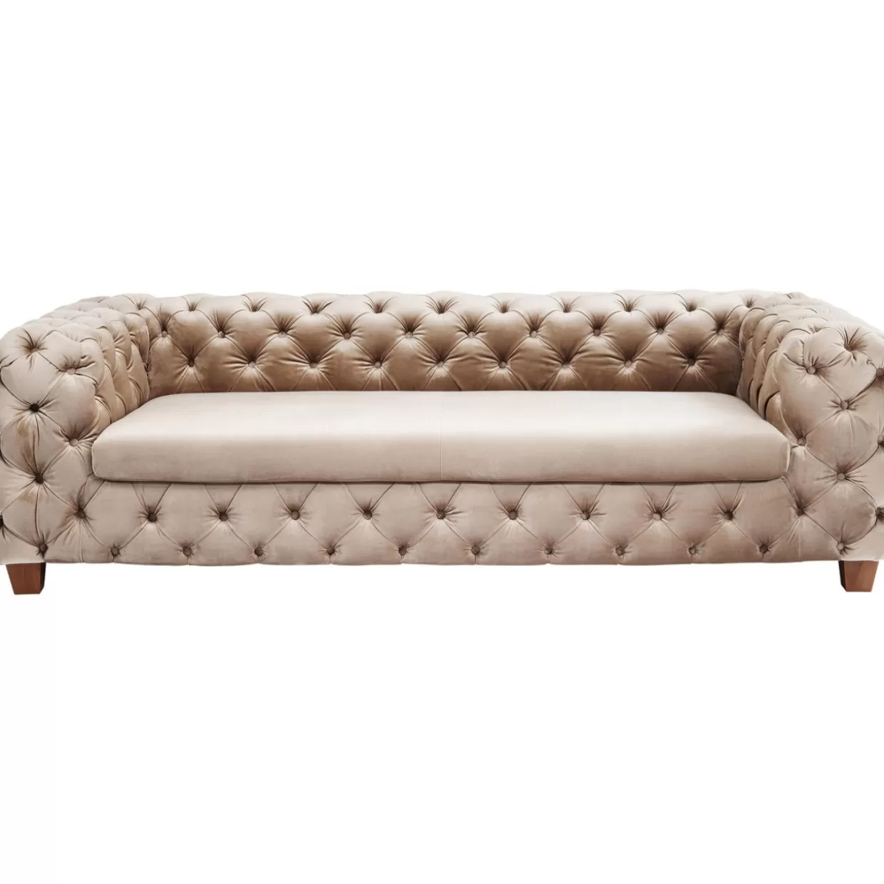 KARE Design Divano Desiderio 3 Posti in Velluto Avorio - Elegante e Confortevole
