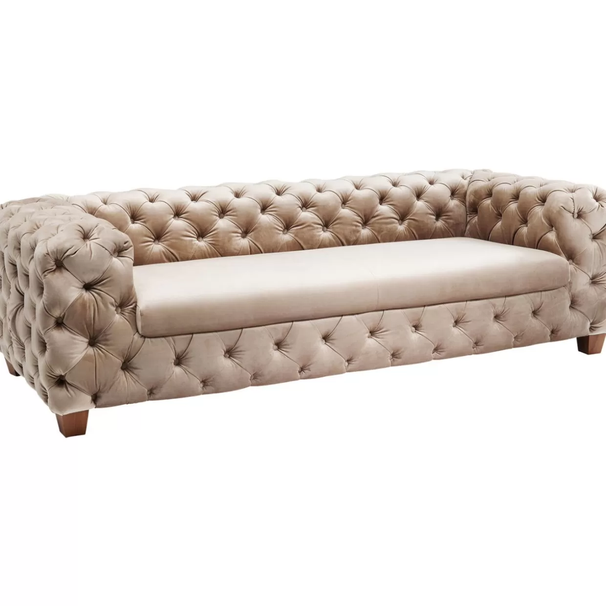 KARE Design Divano Desiderio 3 Posti in Velluto Avorio - Elegante e Confortevole