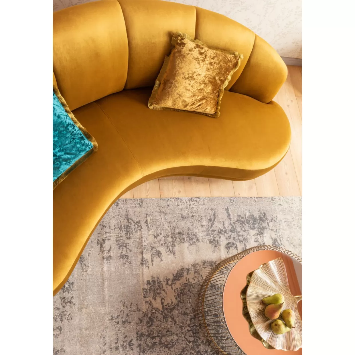KARE Design - Divano Dschinn 3 Posti in Ambra, Moderno Soggiorno 233 cm, Comodo per Salotti 

(：Ambra，)